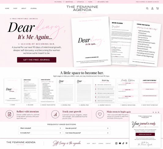 Dear Diary, It’s Me Again | Free 90-Day Growth Journal